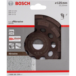 TARCZA DIAMENTOWA GARNKOWA BEST*** FOR ABRASIVES 125x4.5x22.23mm, BOSCH