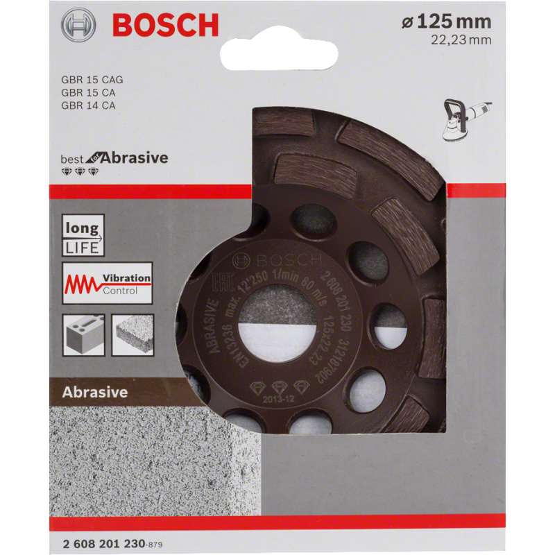 TARCZA DIAMENTOWA GARNKOWA BEST*** FOR ABRASIVES 125x4.5x22.23mm, BOSCH - 1