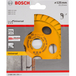 TARCZA DIAMENTOWA GARNKOWA BEST*** FOR UNIVERSAL TURBO 125x5x22.23mm, BOSCH