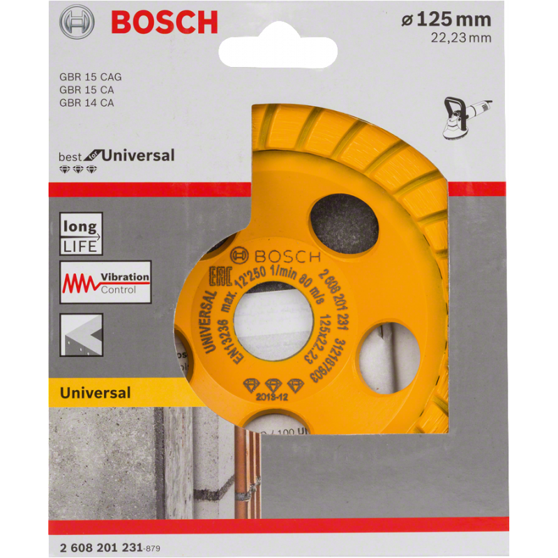 TARCZA DIAMENTOWA GARNKOWA BEST*** FOR UNIVERSAL TURBO 125x5x22.23mm, BOSCH - 1