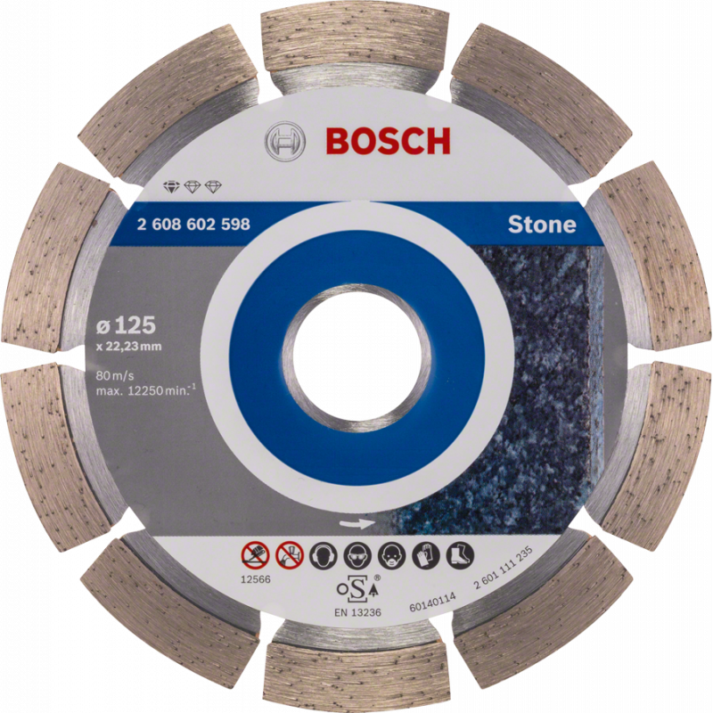 TARCZA DIAMENTOWA STANDARD* FOR STONE 125x1.6x22.23mm, BOSCH - 1