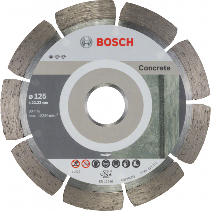 TARCZA DIAMENTOWA STANDARD* FOR CONCRETE 125x1.6x22.23mm, BOSCH - 1