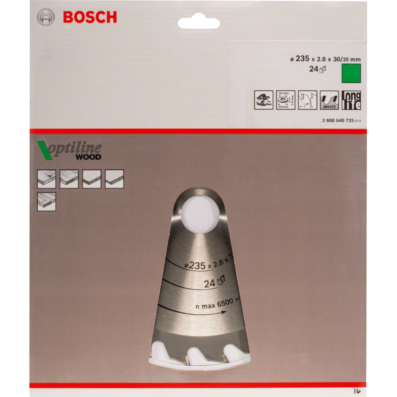 TARCZA PILARSKA OPTILINE WOOD 24 ZĘBY 235x2.8x30mm, BOSCH - 2