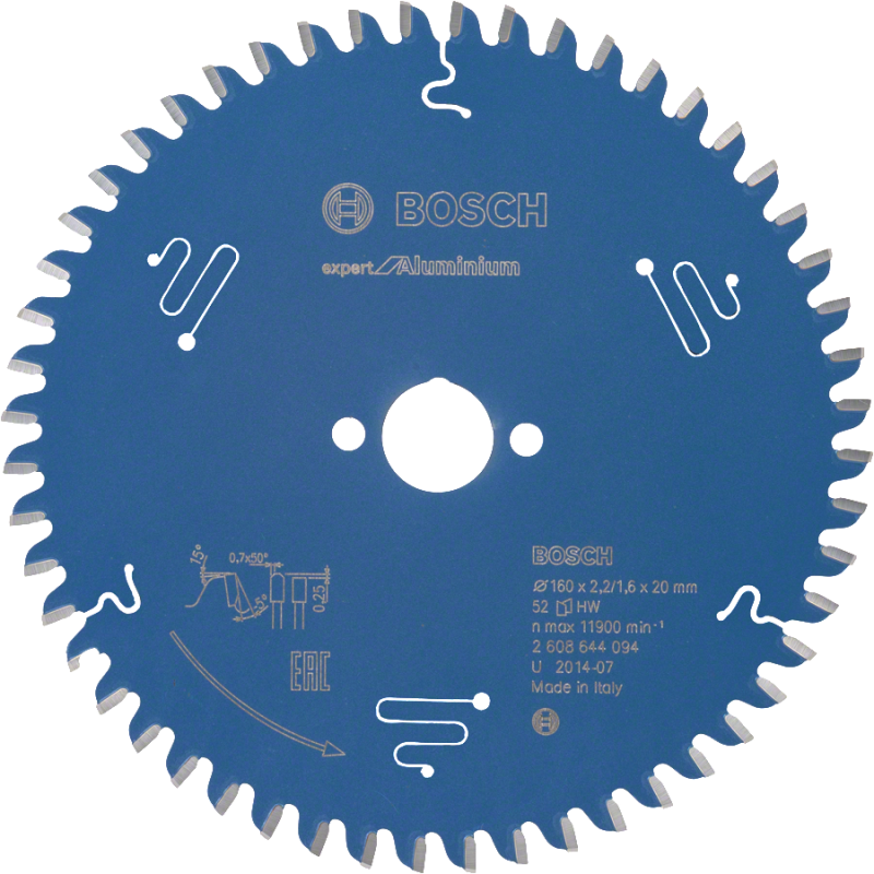 TARCZA PILARSKA EXPERT**** FOR ALUMINIUM 52 ZĘBY 160x2.2x20mm, BOSCH - 1